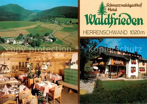 AK / Ansichtskarte 73844406 Herrenschwand_Todtnau Schwarzwaldgasthof Hotel Waldfrieden Gastraum 
