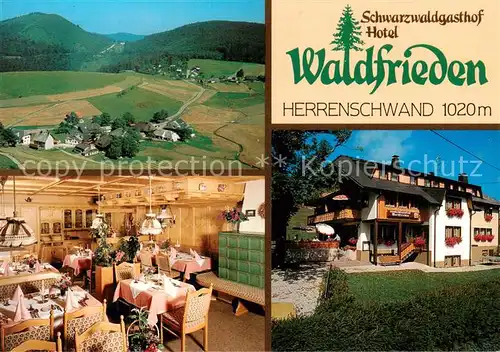 AK / Ansichtskarte  Herrenschwand_Todtnau Schwarzwaldgasthof Hotel Waldfrieden Gastraum 