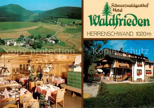 AK / Ansichtskarte  Herrenschwand_Todtnau Schwarzwaldgasthof Hotel Waldfrieden Gastraum 