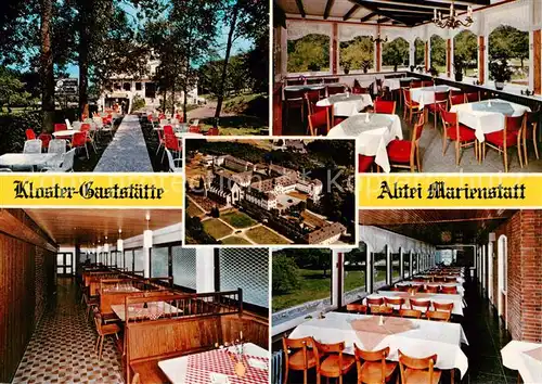 AK / Ansichtskarte Marienstatt_Westerwald Kloster Gaststaette Abtei Marienstatt Gastraeume Terrasse Marienstatt_Westerwald
