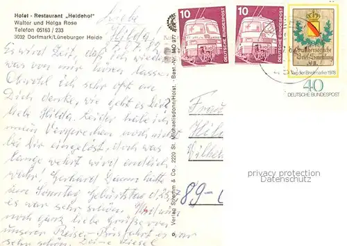 AK / Ansichtskarte Dorfmark_Bad_Fallingbostel Hotel Restaurant Heidehof Gaststube Terrasse Zimmer Teich 