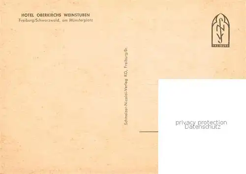 AK / Ansichtskarte Freiburg_Breisgau Hotel Oberkirchs Weinstuben Freiburg Breisgau