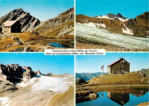 AK / Ansichtskarte Sudetendeutsche Huette_2650m_Grossglockner_Kaernten_AT mit Nussing Grossglockner und Muntanitz 