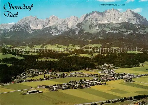 AK / Ansichtskarte Oberndorf_Tirol Fliegeraufnahme mit Kaisergebirge Oberndorf Tirol