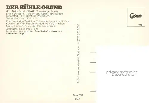 AK / Ansichtskarte Stukenbrock Der Kuehle Grund Restaurant Terrasse Gaststube  Stukenbrock