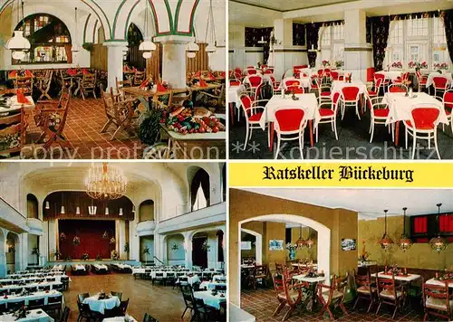 AK / Ansichtskarte Bueckeburg Ratskeller Gastraeume Festsaal Bueckeburg