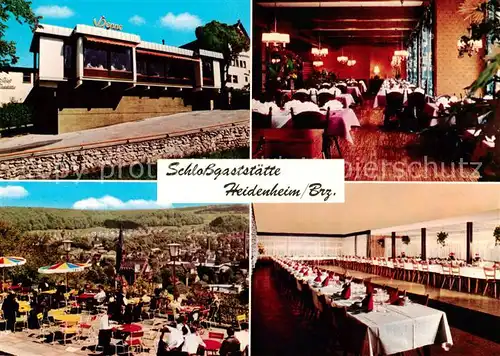 AK / Ansichtskarte Heidenheim_Brenz Schlossgaststaette Heidenheim Festsaal Terrasse Konferenzraum Heidenheim Brenz