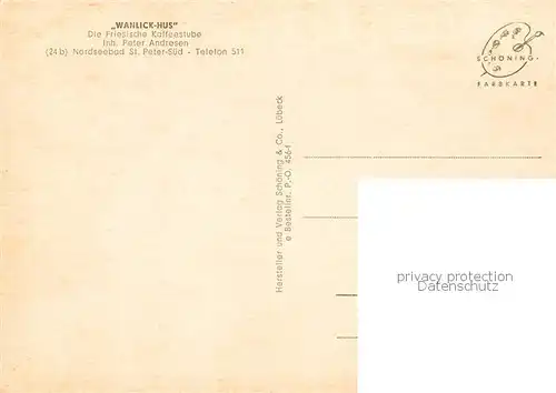 AK / Ansichtskarte St_Peter_ Ording_Nordseebad Wandlick Hus Friesische Kaffeestube 