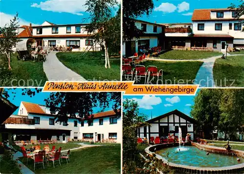 AK / Ansichtskarte Bad_Holzhausen_Luebbecke Pension Haus Annelie am Wiehengebirge Garten Brunnen Bad_Holzhausen_Luebbecke