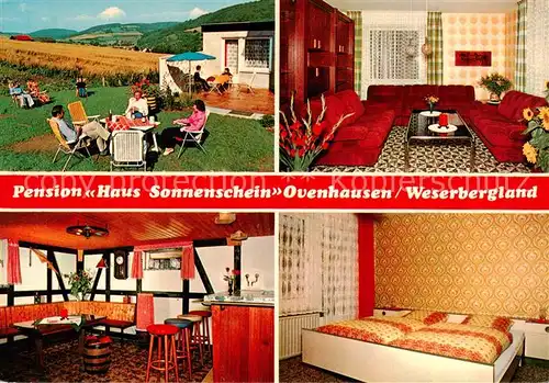 AK / Ansichtskarte Ovenhausen Pension Haus Sonnenschein Gaststube Bar Zimmer Garten Ovenhausen