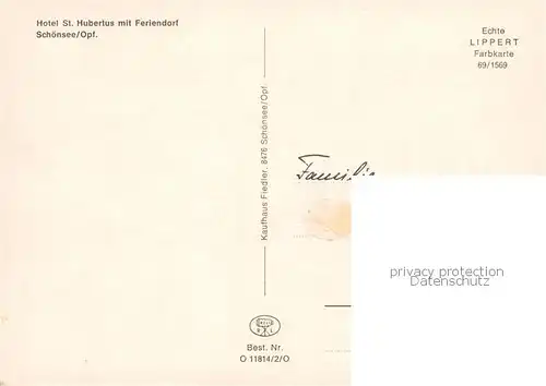 AK / Ansichtskarte Schoensee Hotel St Hubertus mit Feriendorf Schoensee