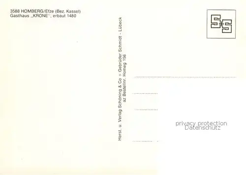 AK / Ansichtskarte Homberg_Efze Gasthaus Krone Homberg Efze