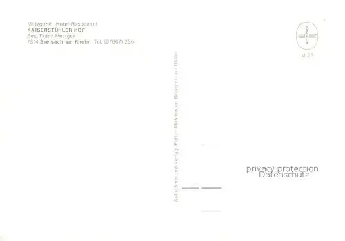 AK / Ansichtskarte Breisach_Rhein Hotel Restaurant Metzgerei Kaiserstuehler Hof Breisach Rhein