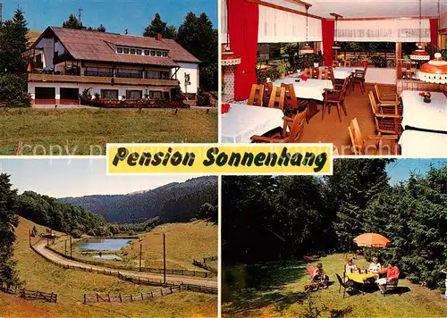 AK / Ansichtskarte Deudesfeld Pension Sonnenhang Gastraum Panorama Garten Deudesfeld