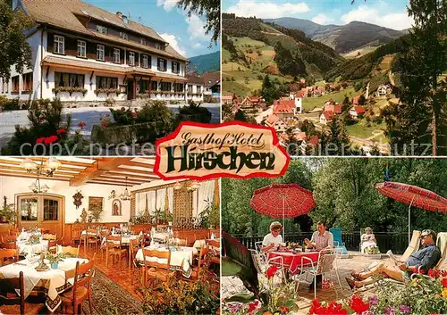 AK / Ansichtskarte Walke Gasthof Hotel Hirschen Gastraeume Terrasse Panorama Walke