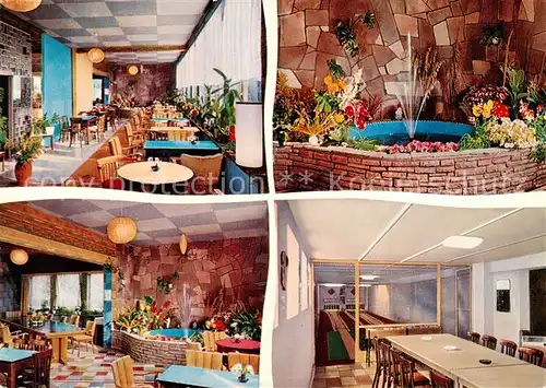 AK / Ansichtskarte Kassel Terrassen Cafe Hotel am Sonnenhang Gastraeume Brunnen Kegelbahn Kassel
