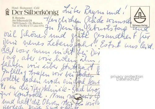 AK / Ansichtskarte Bleibach_Gutach_Breisgau Hotel Restaurant Cafe Der Silberkoenig 
