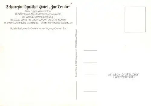 AK / Ansichtskarte Titisee Neustadt Schwarzwaldgasthof zur Traube Teilansichten Titisee Neustadt