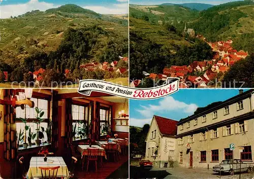 AK / Ansichtskarte Unterhambach_Weinstrasse Gasthaus Pension Rebstock Panorama Gaststube Unterhambach_Weinstrasse