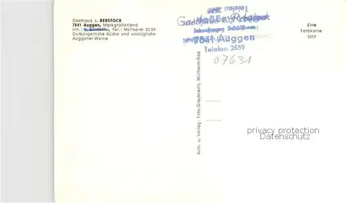 AK / Ansichtskarte Auggen Gasthaus zum Rebstock Gastraeume Auggen