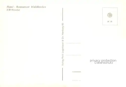 AK / Ansichtskarte Hitzacker_Elbe Hotel Restaurant Waldfrieden Hitzacker Elbe