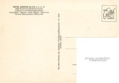 AK / Ansichtskarte Nordenau_Schmallenberg Hotel Gnacke 