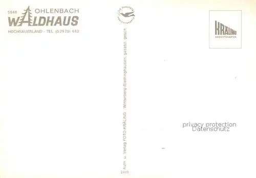 AK / Ansichtskarte Ohlenbach_Schmallenberg Waldhaus 