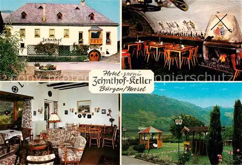 AK / Ansichtskarte Burgen_Mosel Hotel garni Zehnthof Keller Gastraeume Garten Burgen Mosel