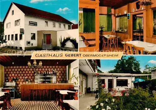 AK / Ansichtskarte Obermoegersheim Gasthaus Gebert Gaststube Bar Terrasse Obermoegersheim