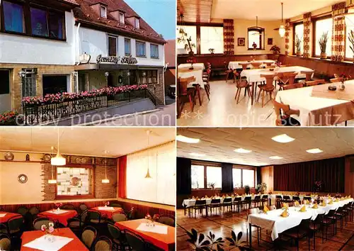 AK / Ansichtskarte Eschental_Kupferzell Gasthaus und Metzgerei Zur Krone Gastraeume Festsaal