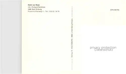 AK / Ansichtskarte Bad_Driburg Hotel zur Rose Bad_Driburg