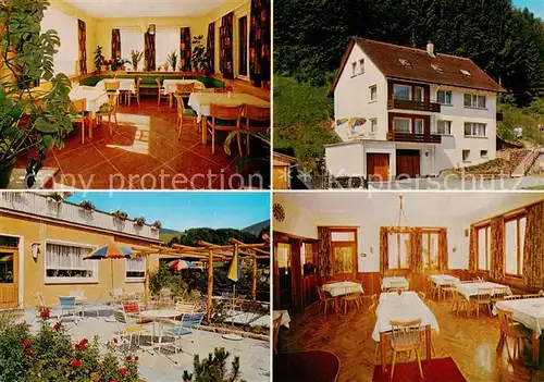 AK / Ansichtskarte Schwarzenberg_Murgtal Gasthof Metzgerei zum Loewen Gastraeume Terrasse Schwarzenberg Murgtal