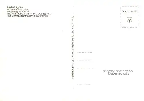 AK / Ansichtskarte Simmozheim Gasthof Sonne Gastraeume Simmozheim