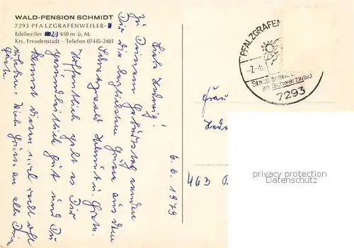 AK / Ansichtskarte Pfalzgrafenweiler Wald Pension Schmidt Zimmer Stube Pfalzgrafenweiler