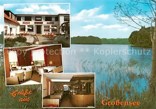 AK / Ansichtskarte Grossensee_Stormarn Oesaus Gasthof Gastraeume Seepartie Grossensee_Stormarn