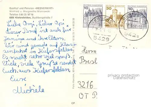 AK / Ansichtskarte Kiefersfelden Gasthof Pension Mesnerwirt Kiefersfelden