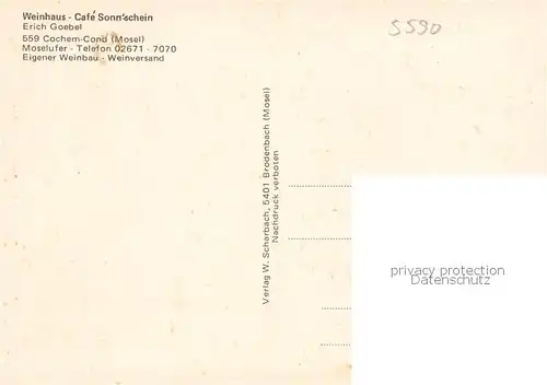 AK / Ansichtskarte Cond_Mosel Weinhaus Cafe Sonnschein 