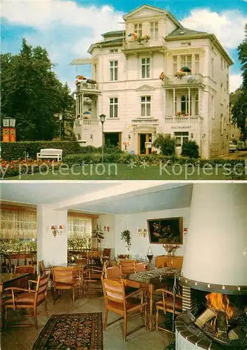 AK / Ansichtskarte Bad_Pyrmont Hotel Pension Geschwister Frank Kaminzimmer Bad_Pyrmont