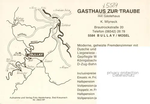 AK / Ansichtskarte  Bullay_Mosel Gasthof zur Traube Bullay_Mosel