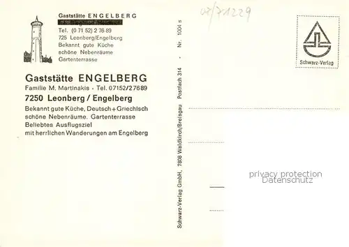AK / Ansichtskarte 73844857 Leonberg__Wuerttemberg Gaststaette Engelberg Gastraum 