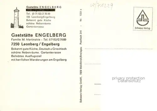 AK / Ansichtskarte  Leonberg__Wuerttemberg Gaststaette Engelberg Gastraum 