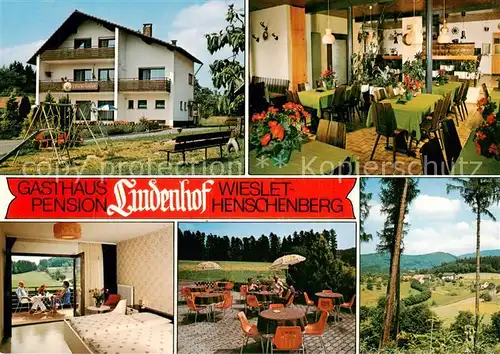 AK / Ansichtskarte  Wieslet Gasthaus Pension Lindenhof Gastraum Terrasse Zimmer Panorama Wieslet