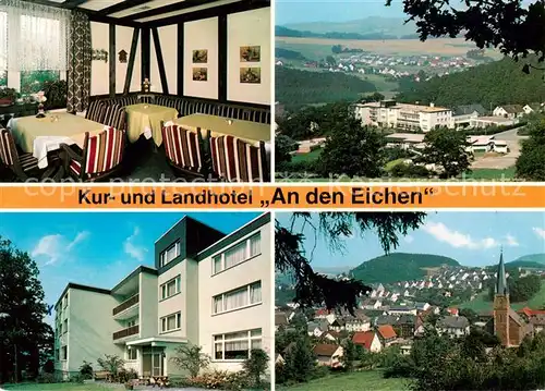 AK / Ansichtskarte 73844888 Lennestadt Kur und Landhotel An den Eichen Gaststube Panorama Lennestadt