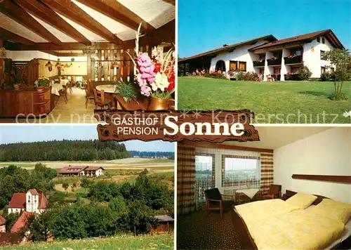 AK / Ansichtskarte  Gruental_Freudenstadt Gasthof Pension Sonne Gastraum Panorama Zimmer Gruental_Freudenstadt