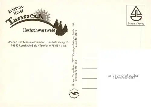 AK / Ansichtskarte  Saig_Schwarzwald Erlebnis Hotel Tanneck Saig Schwarzwald