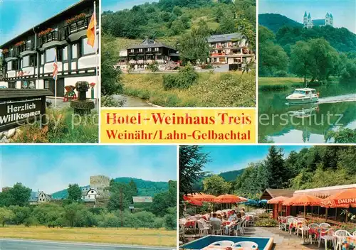 AK / Ansichtskarte 73844993 Weinaehr Hotel Weinhaus Treis Lahn Gelbachtal Terrasse Weinaehr