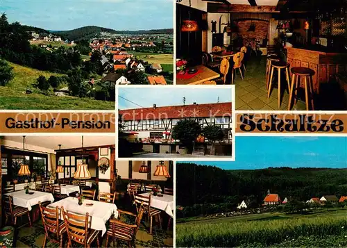 AK / Ansichtskarte  Schreufa Gasthof Pension Schultze Bar Gaststube Panorama Schreufa