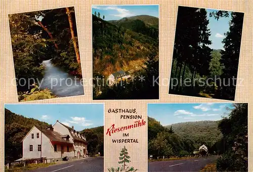 AK / Ansichtskarte 73845032 Bad_Schwalbach Restaurant Pension Riesenmuehle im Wispertal Teilansichten Bad_Schwalbach