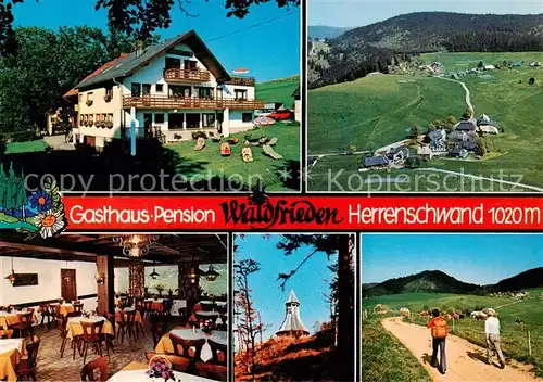 AK / Ansichtskarte 73845061 Herrenschwand_Todtnau Gasthaus Pension Waldfrieden Gastraeume Panorama 