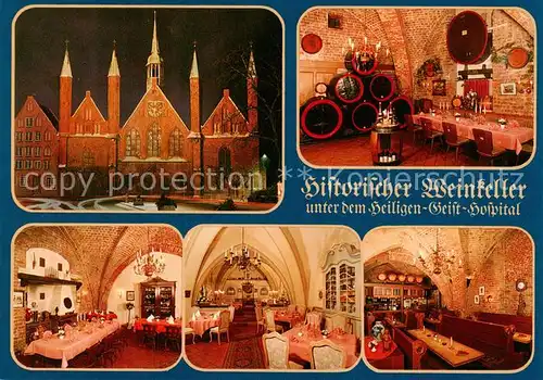 AK / Ansichtskarte 73845069 Luebeck Historischer Weinkeller unter dem Heiligen Geist Hospital Gastraeume  Luebeck